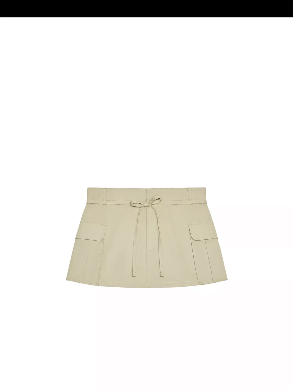 Zara Beige Tie-Waist Cargo Mini Skirt